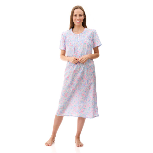 Bridget Short Sleeve Mid Length Nightie Multi 