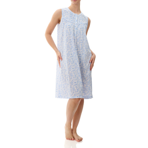 Abigail Sleeveless Short Nightie Blue 