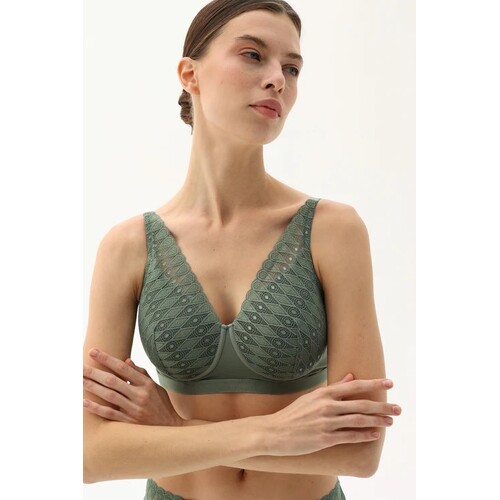 Mastectomy Padded Soft cup Bra - Sea Spray Green 