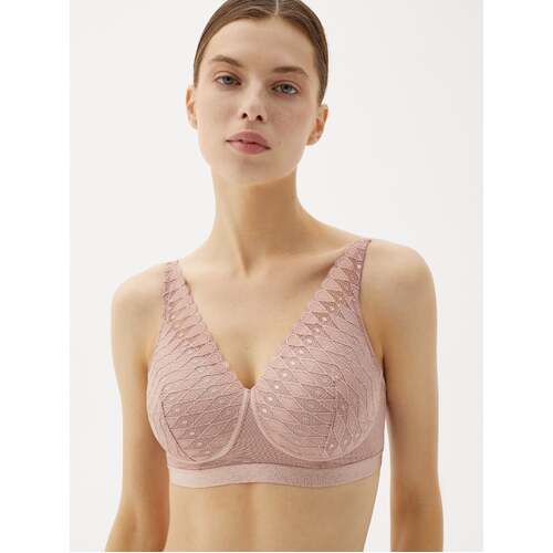 Mastectomy Padded Soft Cup Bra - Adobe Rose