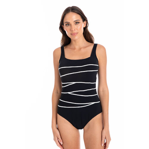 Square Binding One Piece Swimsuit